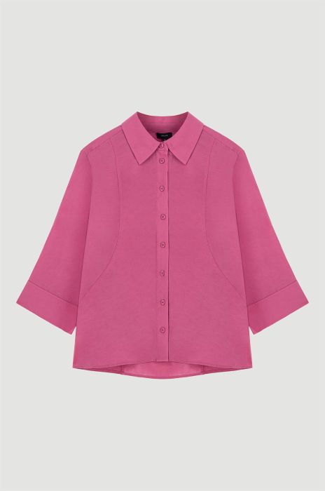 Koszula z wiskozą i rękawem 3/4 Solar Obraz 4