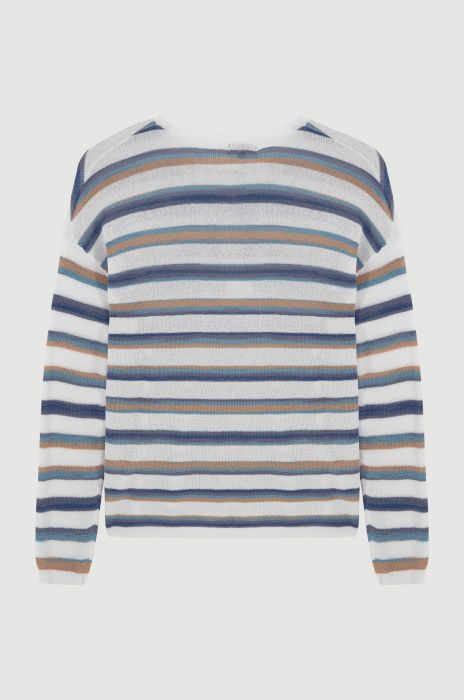 Dzianinowa bluzka w kolorowe pasy Solar Obraz 5