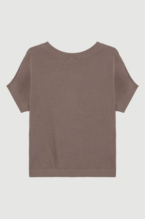 Dzianinowa bluzka z domieszką jedwabiu Solar Obraz 5