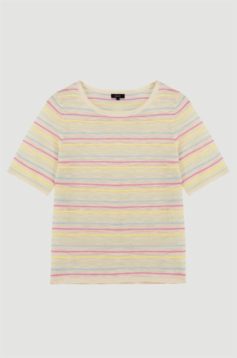 Bluzka z wiskozą w kolorowe pasy Solar Obraz 4