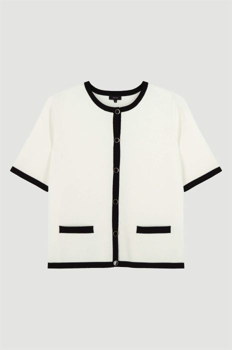 Bluzka z kontrastowymi wykończeniami Solar Obraz 4