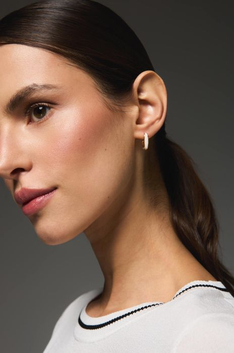 Kolczyki półkola z żywicy i mosiądzu Solar Obraz 3