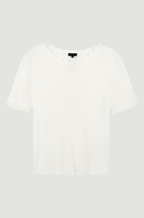 Dzianinowa bluzka z ozdobnym wykończeniem Solar Obraz 5