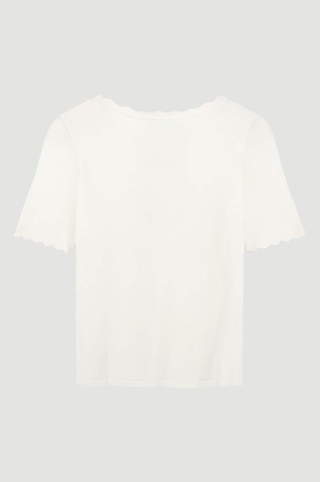 Dzianinowa bluzka z ozdobnym wykończeniem Solar Obraz 6