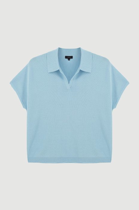 Dzianinowa bluzka z kołnierzykiem Solar Obraz 4