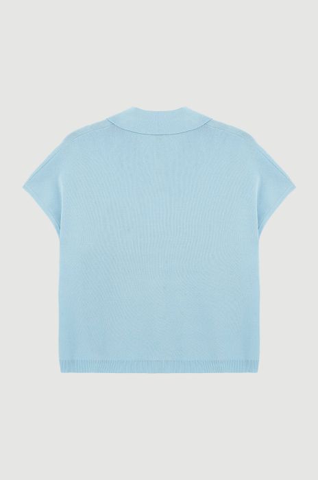 Dzianinowa bluzka z kołnierzykiem Solar Obraz 5