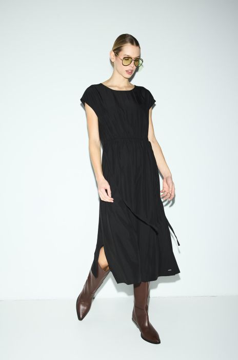 Sukienka midi ze ściągaczem w pasie Solar Obraz 1