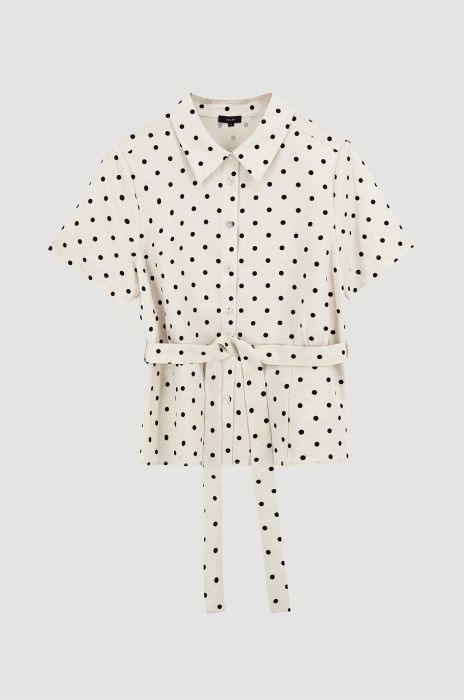 Koszula w grochy z paskiem Solar Obraz 4