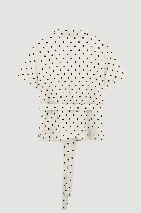 Koszula w grochy z paskiem Solar Obraz 5