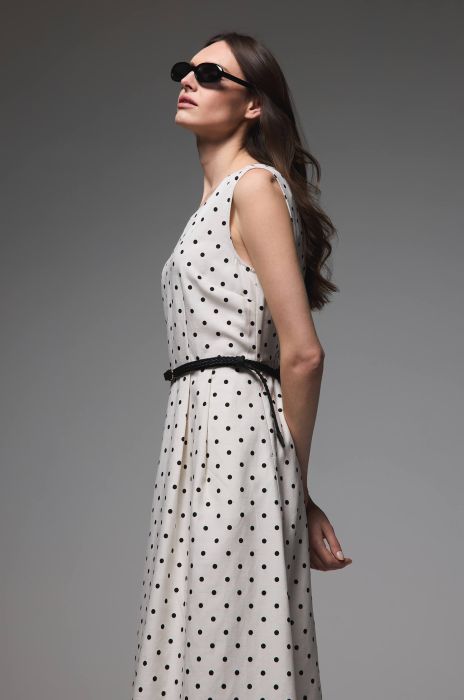 Sukienka midi w grochy Solar Obraz 3