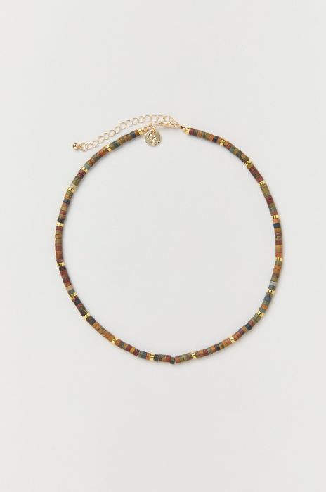 Naszyjnik z drobnych brązowych koralików Solar Obraz 2