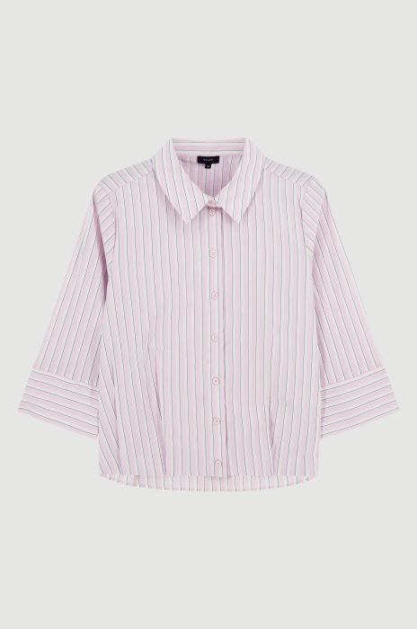 Koszula z bawełną w pastelowe paski Solar Obraz 4