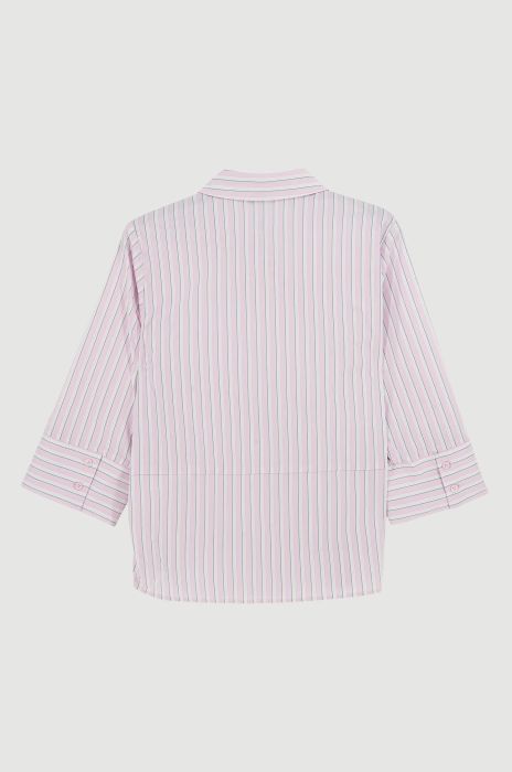 Koszula z bawełną w pastelowe paski Solar Obraz 5