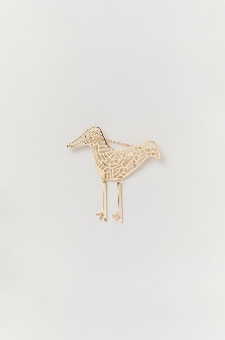 Złota broszka w kształcie ptaka Solar Obraz 2