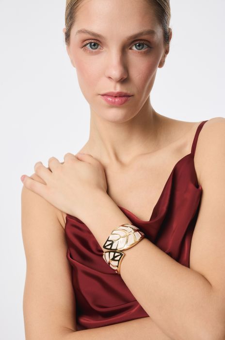 Bransoletka mankietowa z motywem liści Solar Obraz 1