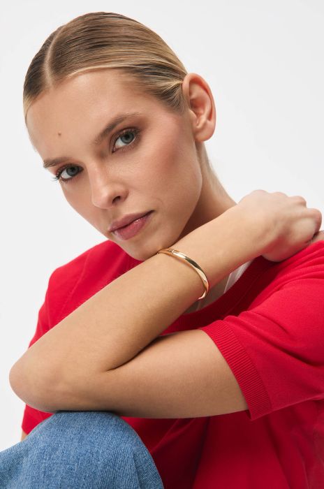 Asymetryczna bransoletka w złotym kolorze Solar Obraz 1