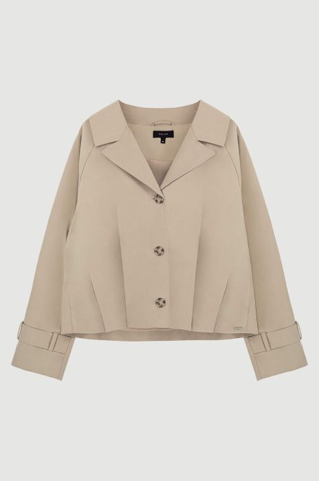 Beżowa kurtka z klapami Solar Obraz 5