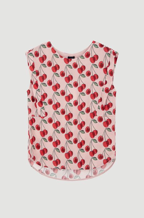 Wiskozowa bluzka w wiśnie Solar Obraz 3