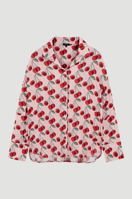 Wiskozowa koszula w wiśnie Solar Obraz 3