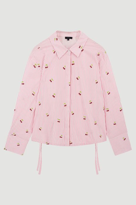 Bawełniana koszula w paski Solar Obraz 3