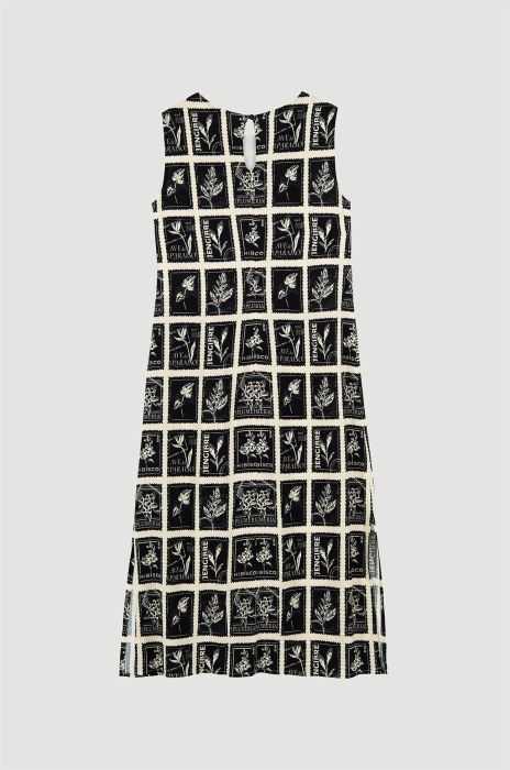 Wiskozowa sukienka z motywem znaczków Solar Obraz 5