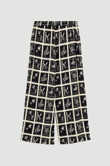 Wiskozowe spodnie z motywem znaczków Solar Obraz 5