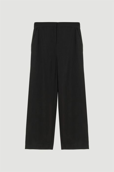 Czarne spodnie z dodatkiem lnu Solar Obraz 5