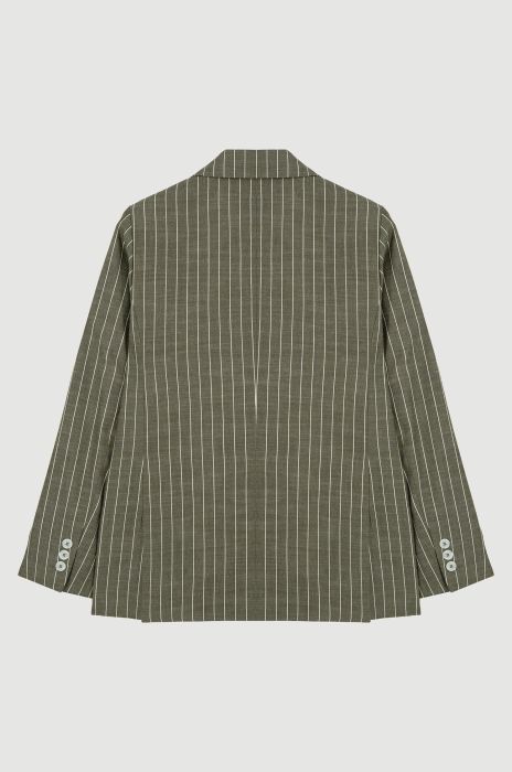 Marynarka w prążek z dwurzędowym zapięciem Solar Obraz 3