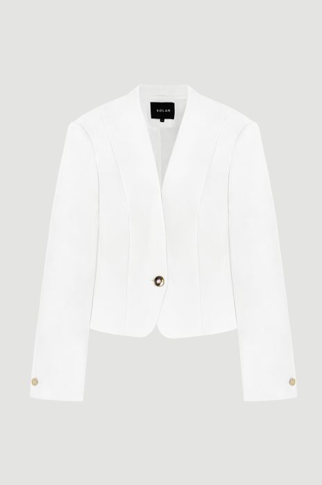 Krótka marynarka w kolorze ecru Solar Obraz 4