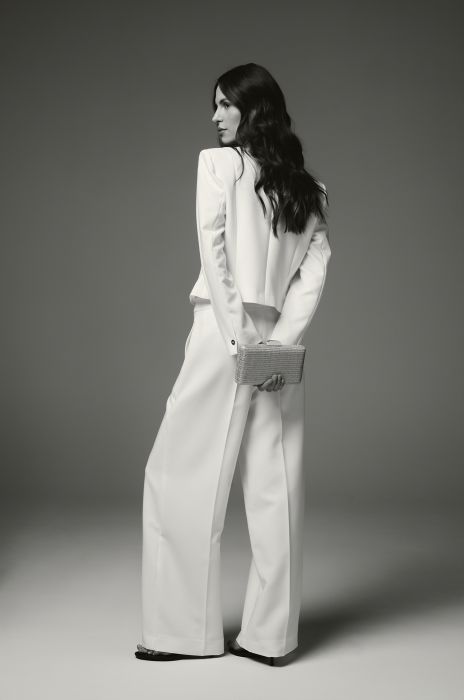 Spodnie ecru z prostą nogawką Solar Obraz 2