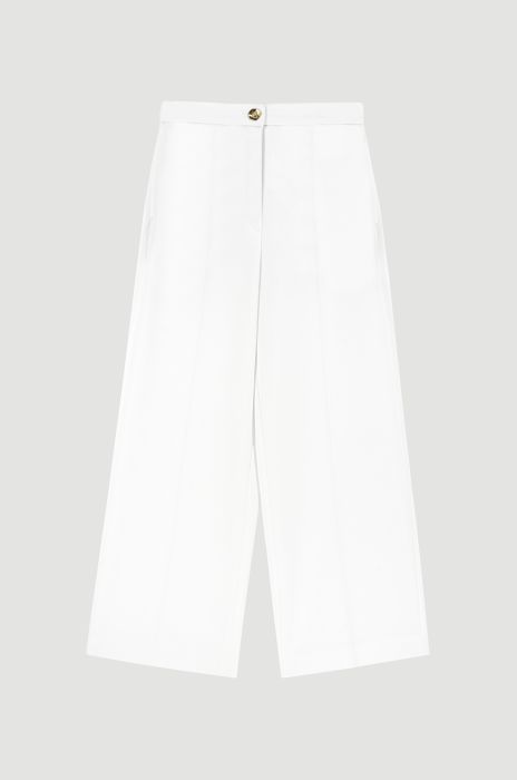 Spodnie ecru z prostą nogawką Solar Obraz 4