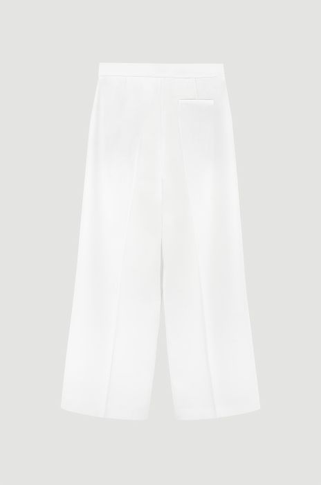 Spodnie ecru z prostą nogawką Solar Obraz 5