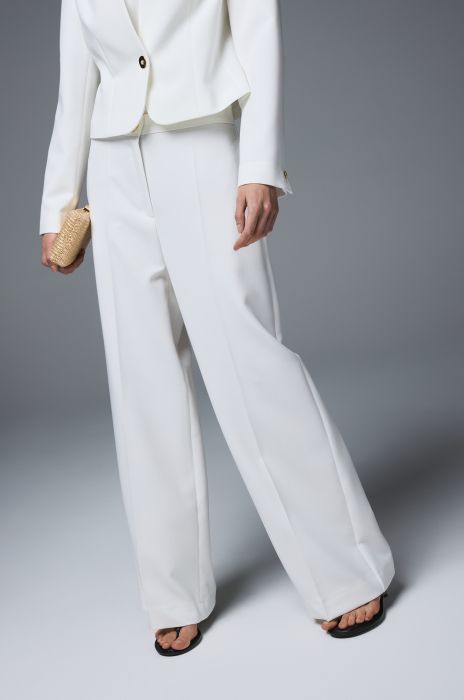 Spodnie ecru z prostą nogawką Solar Obraz 1