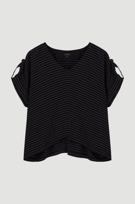 Wiskozowa bluzka w prążek Solar Obraz 3