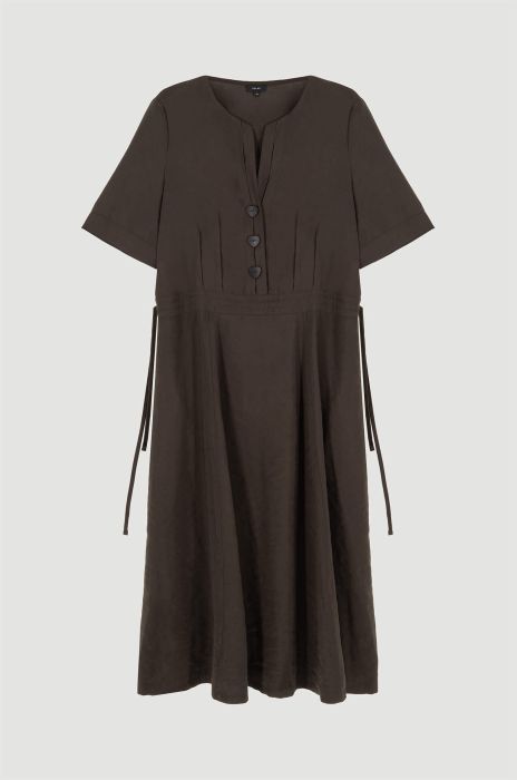 Brązowa sukienka midi Solar Obraz 4