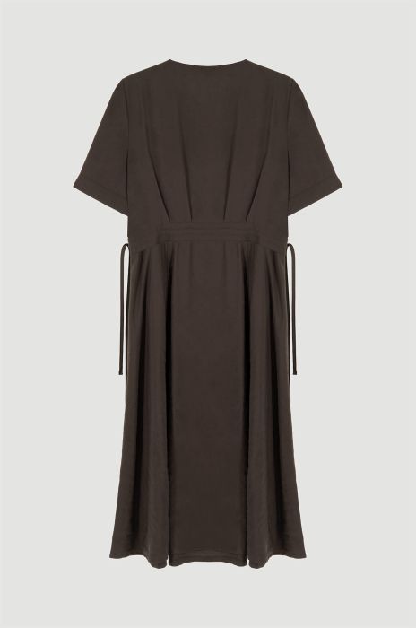 Brązowa sukienka midi Solar Obraz 5