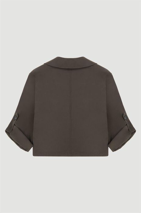 Brązowa kurtka z bawełnianą podszewką Solar Obraz 4