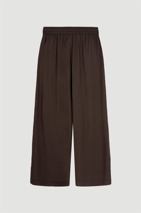 Brązowe spodnie z rozszerzaną nogawką Solar Obraz 4