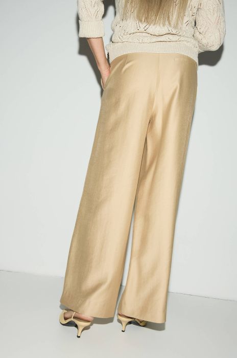 Szerokie spodnie z połyskującej tkaniny Solar Obraz 3