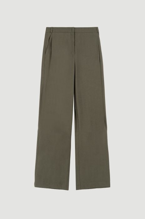 Spodnie khaki z szeroką nogawką Solar Obraz 4