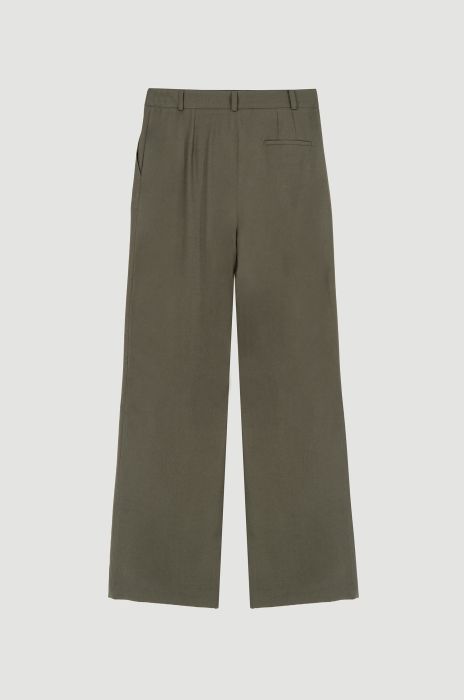 Spodnie khaki z szeroką nogawką Solar Obraz 5