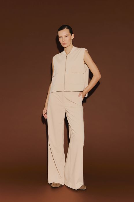 Beżowa kamizelka zapinana na zamek Solar Obraz 3