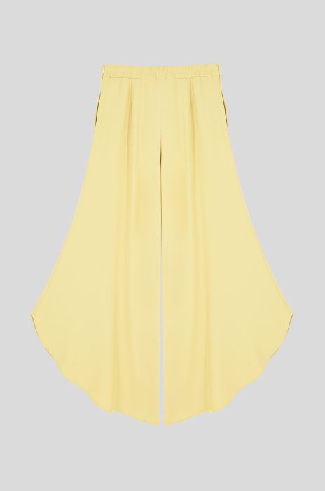 Jasnożółte spodnie wide leg Solar Obraz 5