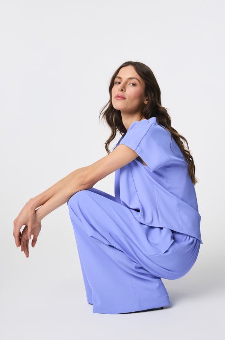 Satynowe spodnie w kolorze lawendowym Solar Obraz 3