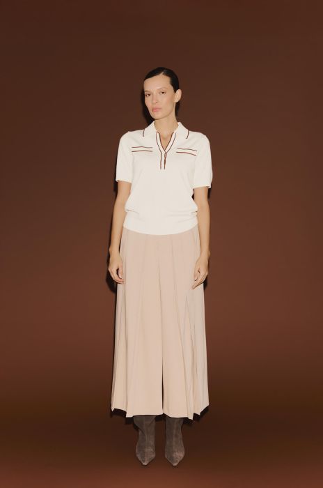 Beżowe spódnico-spodnie Solar Obraz 1