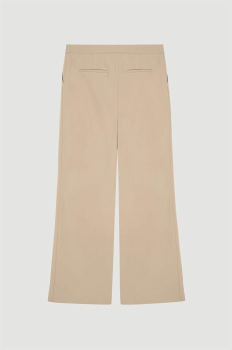 Beżowe spodnie z prostą nogawką Solar Obraz 4