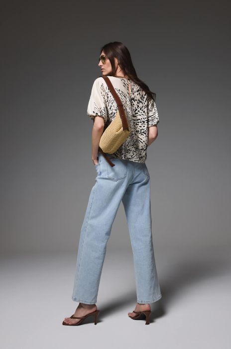 Wiskozowa bluzka z bufkami i printem Solar Obraz 3