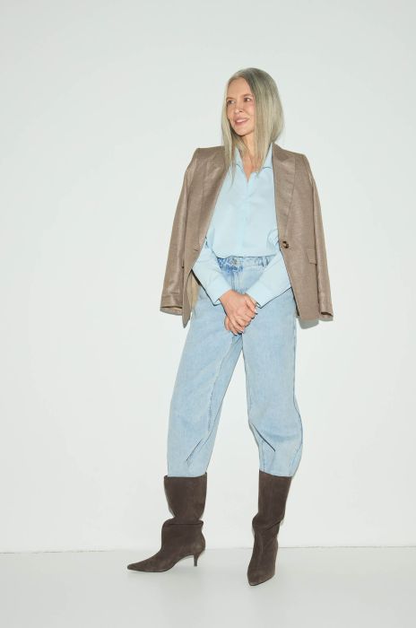 Brązowa melanżowa marynarka Solar Obraz 2