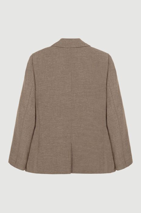 Brązowa melanżowa marynarka Solar Obraz 6