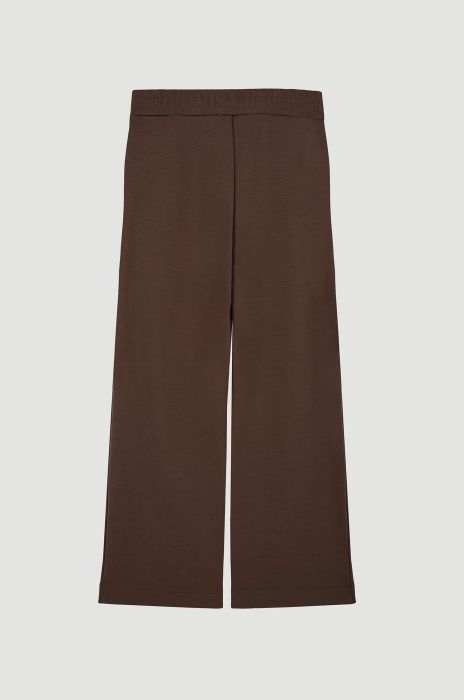 Brązowe spodnie z dzianiny Solar Obraz 5